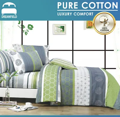 $35 • Buy All Size Bed Quilt Duvet Doona Cover Set 100% Cotton-Dexter-Super King Bedding