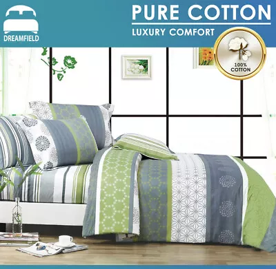 $35 • Buy All Size Bed Quilt Duvet Doona Cover Set 100% Cotton-Dexter-Super King Bedding
