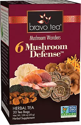 6 Mushroom Defense Herbal Tea Caffeine Free 20 Tea Bags • $14.88