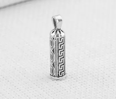 £19.77 • Buy 925K Silver Cylinder Taweez Talisman Stash Vial Prayer Box Tube Pendant #05
