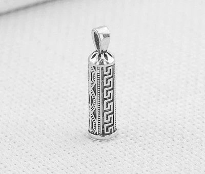 £19.77 • Buy 925K Silver Cylinder Taweez Talisman Stash Vial Prayer Box Tube Pendant #05