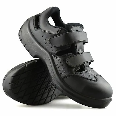 Mens Womens Leather Safety Steel Toe Cap Work Sandals Clogs Trainers Shoes Size • £14.98