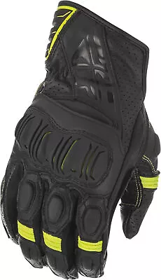 Fly Racing Brawler Mens Leather Motorcycle Gloves Black/Hi-Viz • $22.63