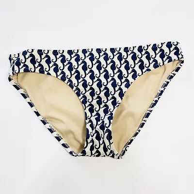 J. Crew Blue Seahorse Bikini Bottoms Size Small • $10