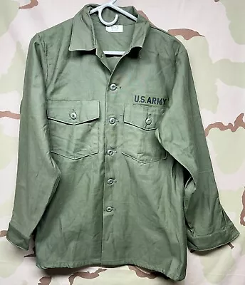 New Old Stock 70s US Army OG-107 Vietnam Era Uniform Shirt - Size 15.5 X 33 • $44.95