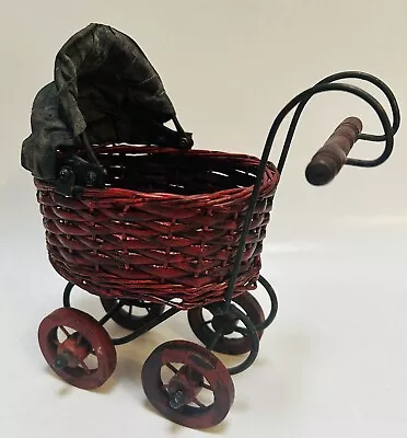 Vintage Victorian Baby Doll Carriage Stroller Buggy Wicker • $25