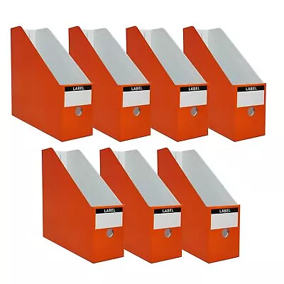 Orange-red Cardboard Magazine Holde 7 Pack Magazine File Holder For Desk Stur... • $22.86