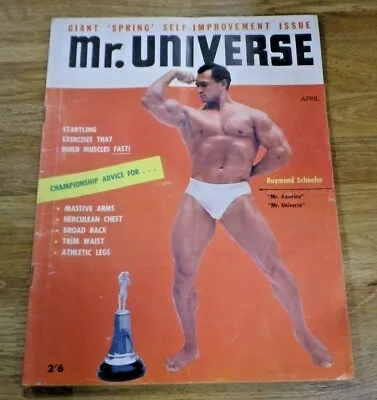 Mr Universe Body Building Magazine Raymond Schaefer Cover April 1957 Vol 4 No 4 • £6.99