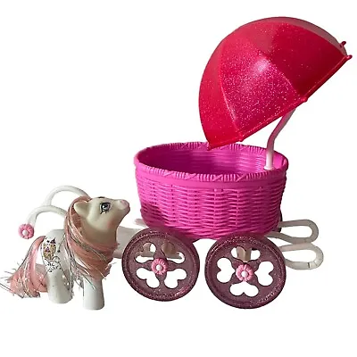 80s My Little Pony G1 Baby Princess Sparkle Pink Buggy Stroller Vintage • $225