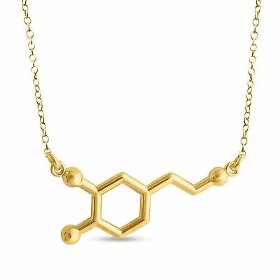 Azaggi Gold Plated Necklace Dopamine Molecule Pleasure Hormone Pendant Jewelry • $73.70