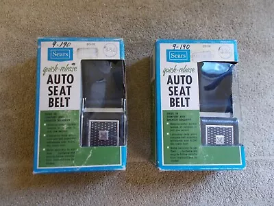 Vtg Nos Pair 1962 An Newer Seat Belts Chrome Black Sears Quick Releas Muscle Car • $139.95