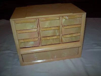 Vintage Akro Mils Marbled Swirl Plastic 10 Drawer Parts Cabinet Bin Storage • $24.99