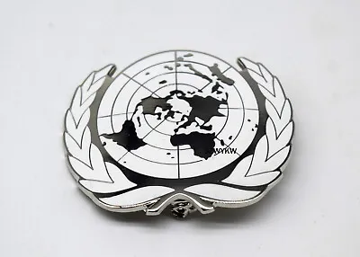 United Nations Peacekeeping Force UN BLUE BERET Hat Badge UN Siliver Badge • £15