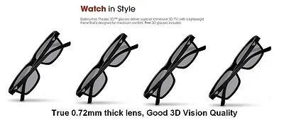 NEW 4 Pairs THEATER 3D Glasses For VIZIO M3D470KDE E3D470VX E3D320VX E3D420VX • $9.99