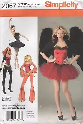 Simplicity Sewing Pattern 2067 Costumes Tutu  Disco Diva Corset Size 14-22 New • £16.95