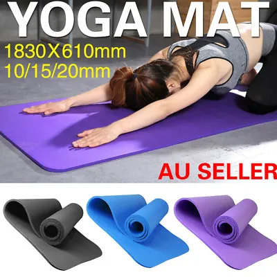 $16.99 • Buy 10/15/20MM Thick Yoga Mat Non-slip Durable Exercise Fitness Pilate Gym Mat Pad