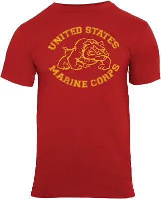 Red Marines Bulldog T-Shirt USMC Military Bull Dog US Marine Corps Graphic Tee • $19.99