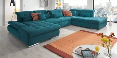 Alpine High Performance Stain Resistant Fabric U-Shape Sectional Sofa In Teal • $7730.91