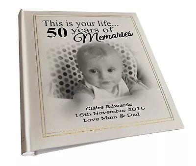 Large Photo Album Personalised Memorial Album 50th Birthday Or Any Age. • £32.99