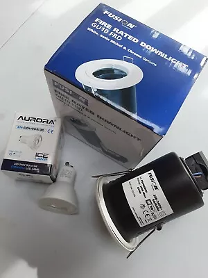 £5 • Buy Fire Rated Downlight GU10 FRD White Trim FSFRDWH WITH LED DIMMER LAMP.
