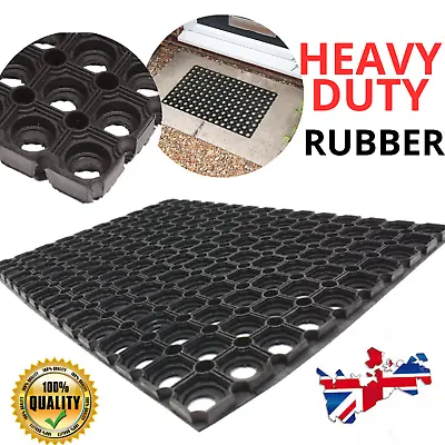 Rubber Hollow Mat Grass Protection Heavy Duty Safety Non Slip Outdoor Entrance • £10.26