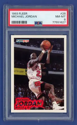 1993 Fleer #28 MICHAEL JORDAN (HOF) 10 Scoring Champ Chicago Bulls PSA MINT 8 • $27