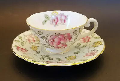 Vintage Diamond Made In Occupied Japan Cup & Saucer Floral Demitasse • $7.50