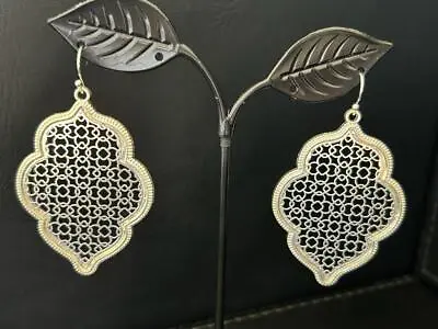 Silver Gold Large Teardrop Earrings Tribal Boho Ethnic Moroccan Ottoman Style • $10.43