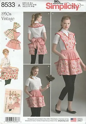 Simplicity Sewing Pattern 8533 Miss Vintage 1950's Style Retro Apron  Sz S-L • $11.01