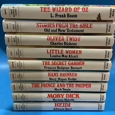 Great Illustrated Classics Lot Of 9 Secret Garden Heidi Moby Dick Wizard Of Oz + • $26.99