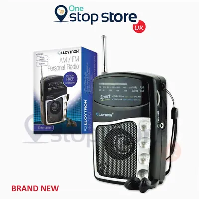 £10.95 • Buy Lloytron Entertainer N2201BK Portable FM/AM Radio & Earphones Pocket Size - NEW