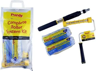 Purdy Colossus 4pce Complete Roller System Kit 9  Rollers Revolution Frame + Pol • £42.73