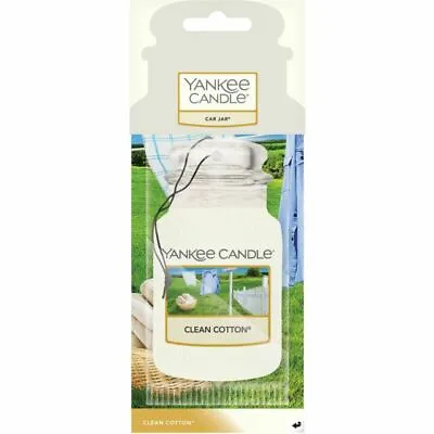 Yankee Candle - 2d Car Jar Air Freshener - Fragrance Clean Cotton • £1.75