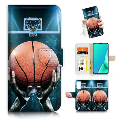 $13.99 • Buy ( For Oppo A57 / A57S ) Wallet Flip Case Cover AJ23292 Basketball