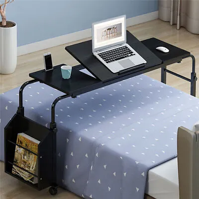 Rolling Height Adjustable Laptop Desk Cart Over Bed Table Stand Laptop Bed Table • $132.05
