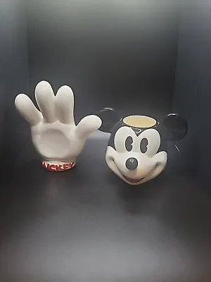 Disney Mickey Mouse Ceramic Figurines Hand Painted - Glove Bookend White  • $14.99