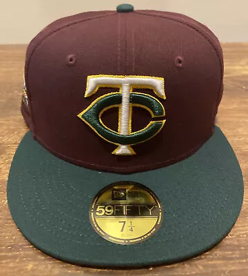 New Era 59Fifty Minnesota Twins MLB 60th Anniversary Patch Fitted Hat Size 7 1/4 • $35.69