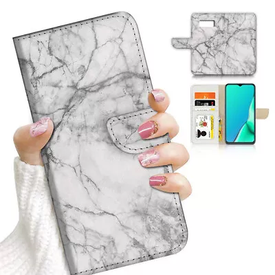 ( For Samsung S7 ) Wallet Flip Case Cover PB23617 White Marble Crystal • $12.99
