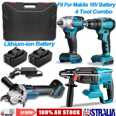 4-Tool 18V Cordless Brushless Combo Kit Angle Grinder Impact Wrench Hammer Drill • $269.99