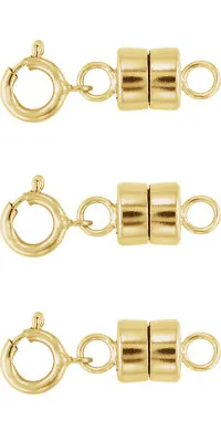 3 - NEW SOLID 14k Yellow Gold Barrel Magnetic Converter Necklace Clasps • $117.97