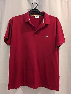 Mens LACOSTE Cherry Red S/S Polo Top - Size Large • $20