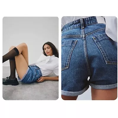 Zara Mom Fit Denim Shorts Small 6 • $12.99