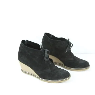 J Crew Macalister Womens Black Suede Wedge Chukka Boots 8 Shoes • $21