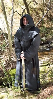 Windlass Monk's Robe Black Versatile Long-Tail Hood Waist Cord 1 Size Fits Most • $138.95