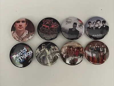 Lot 8 Panic! At The Disco Band Emo Rock Punk 25mm / 1 Inch D Pin Button Badges • $9.99