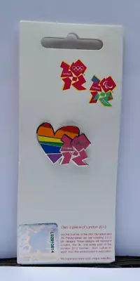 Official London 2012 Olympic Rainbow Heart Lgbt Gay Pride Pin Badge Badge New! • £4.85