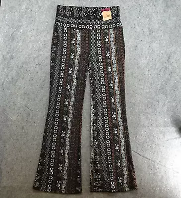 ShoSho Lounge Pants Womens Size XL Black Brown Paisley Tribal Print Flared NWT • $22.99