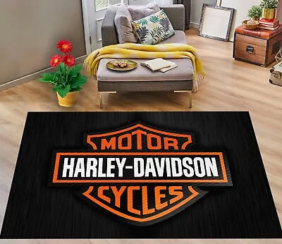 Harley Davidson Rug Motorcycle Rug Harley Funs Rug Office RugGarage Room Rug • $17.67