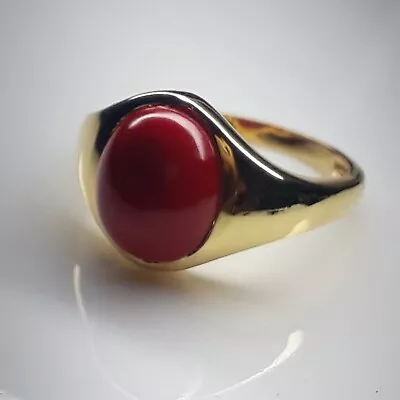 Natural Coral Ring-Sterling Silver-Birthstone For Unisex-Gift For Mothe's Day • $62