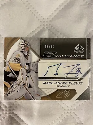 2008-09 Sp Game Used Significance Marc Andre Fleury Sig-mf /50 • $58.25